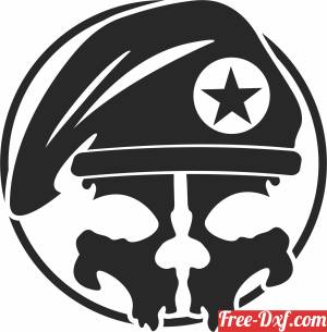 download Skull soldier art free ready for cut