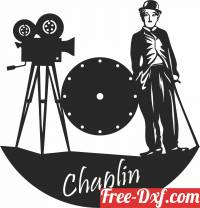 download charley chaplin Wall Clock free ready for cut