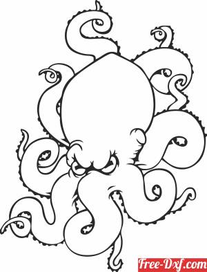 download Octopus drawing clipart free ready for cut