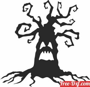 download scary halloween tree free ready for cut