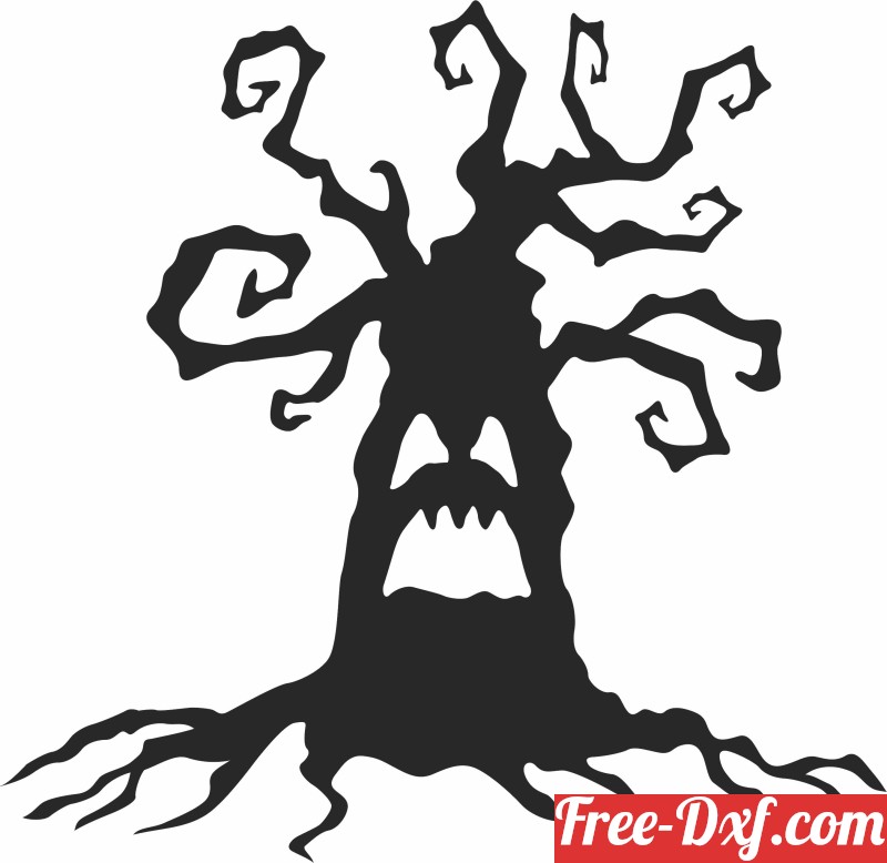 Download scary halloween tree Nox1Z High quality free Dxf files,