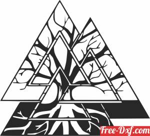 download Valknut Symbol and Tree of Life free ready for cut