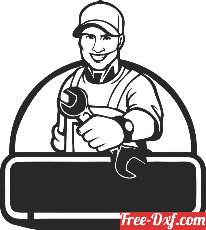 Download handworker holding a spanner garage wall art NzJe0 High