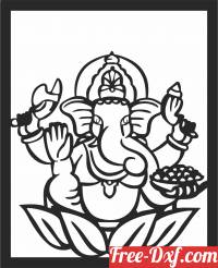 download Hindu elephant wall decor free ready for cut