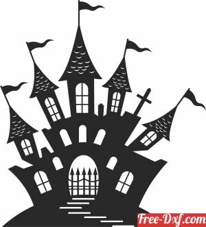 download Haunted House halloween free ready for cut