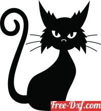 download Halloween Cat Silhouette free ready for cut