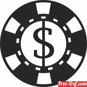 download Poker Chip wall decor free ready for cut