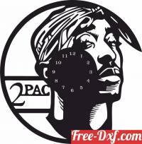 download 2 pac Wall Clock free ready for cut