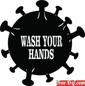 download Wash your hand corona logo free ready for cut