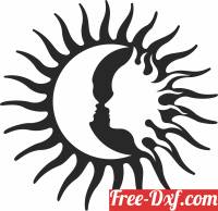 download Sun Moon cliparts  wall decors free ready for cut