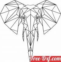 download Geometric Polygon elephant free ready for cut