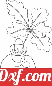 one line flower pot art