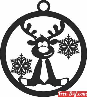 download christmas deer ornaments free ready for cut