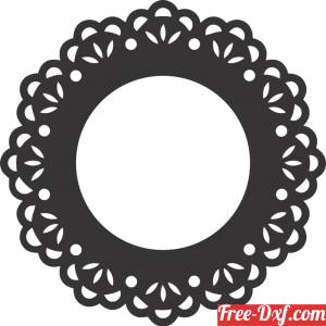 download mirror frame round floral design free ready for cut