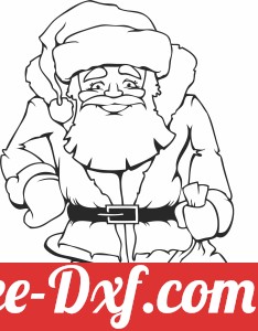 Christmas Santa claus one line art