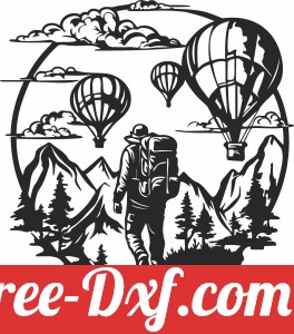 hot air balloon scene