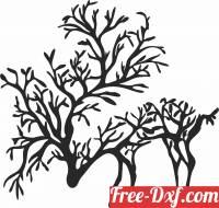 download Branch deer wall art free ready for cut
