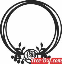 download floral Wreath wall art free ready for cut