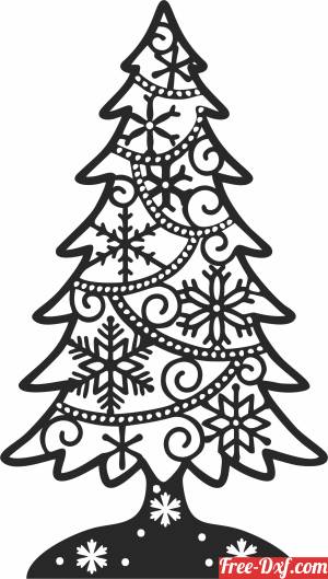 download christmas tree wall with flakes free ready for cut