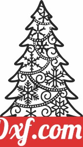 christmas tree wall with flakes