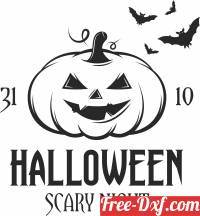 download halloween scary pimpkin logo free ready for cut