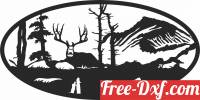 download elk deer scene forest art free ready for cut