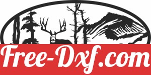 elk deer scene forest art