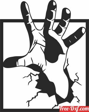 download Zombie Hand out from the wall clipart free ready for cut