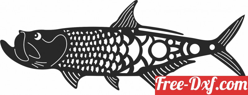 Download fish art vector PMWoa High quality free Dxf files, Svg