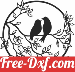Bird on branch floral wall decor art