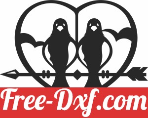 heart arrow with birds