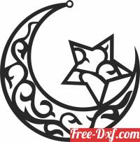 download Moon star wall arts free ready for cut