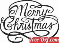 download merry christmas calligraphy art free ready for cut