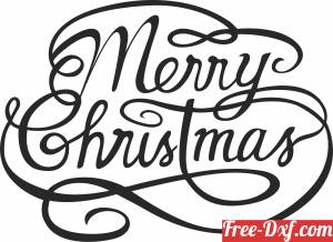 download merry christmas calligraphy art free ready for cut