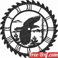 download eagle sceen saw wall clock free ready for cut