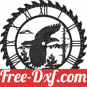 eagle sceen saw wall clock