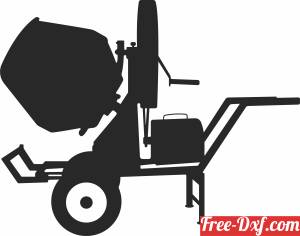 download Concrete mixer clipart free ready for cut
