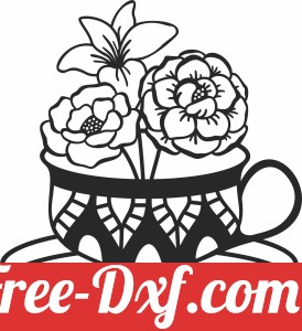 flowers Tea cup wall decor