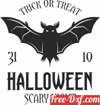 download halloween Bat trick or treat clipart free ready for cut