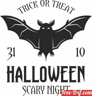 download halloween Bat trick or treat clipart free ready for cut