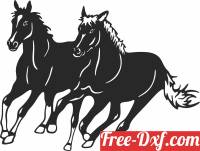 download running horses wall decor free ready for cut