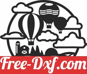 Hot air balloon scene