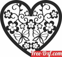 download floral Hearts Valentine's Day free ready for cut