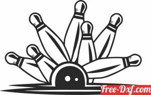 download Bowling pins ball clipart free ready for cut