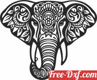 download Tribal Pattern Elephant clipart free ready for cut