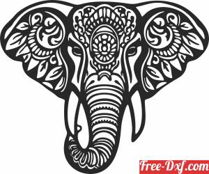 download Tribal Pattern Elephant clipart free ready for cut