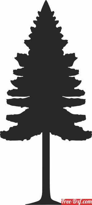 download pine Tree vector Silhouette free ready for cut