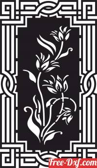 download beautiful decorative panel wall screen pattern with flower free ready for cut