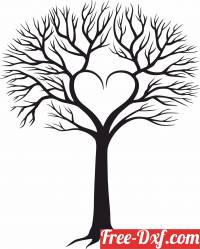download tree of love branches with heart free ready for cut