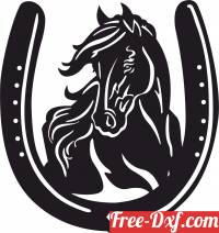download Horse and horseshoe sign free ready for cut